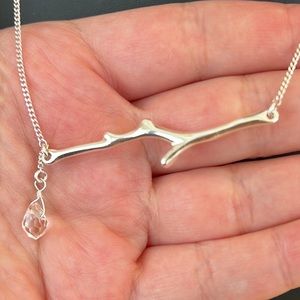 Chloe and Isabel Silver branch necklace Crystal